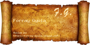 Forray Gyula névjegykártya